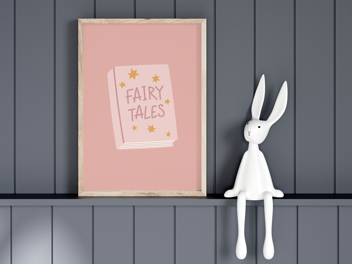 Pink Fairy Tales Book Illustration Girl Nursery Bedroom Decor Poster - Image 4