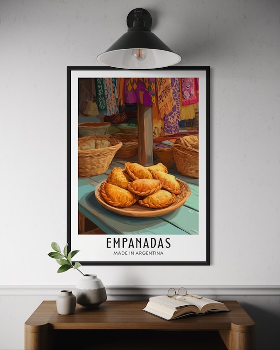 Empanadas Poster Traditional Latin Food Wall Art Argentinian Kitchen Decor South Street Print Meat Pastry
