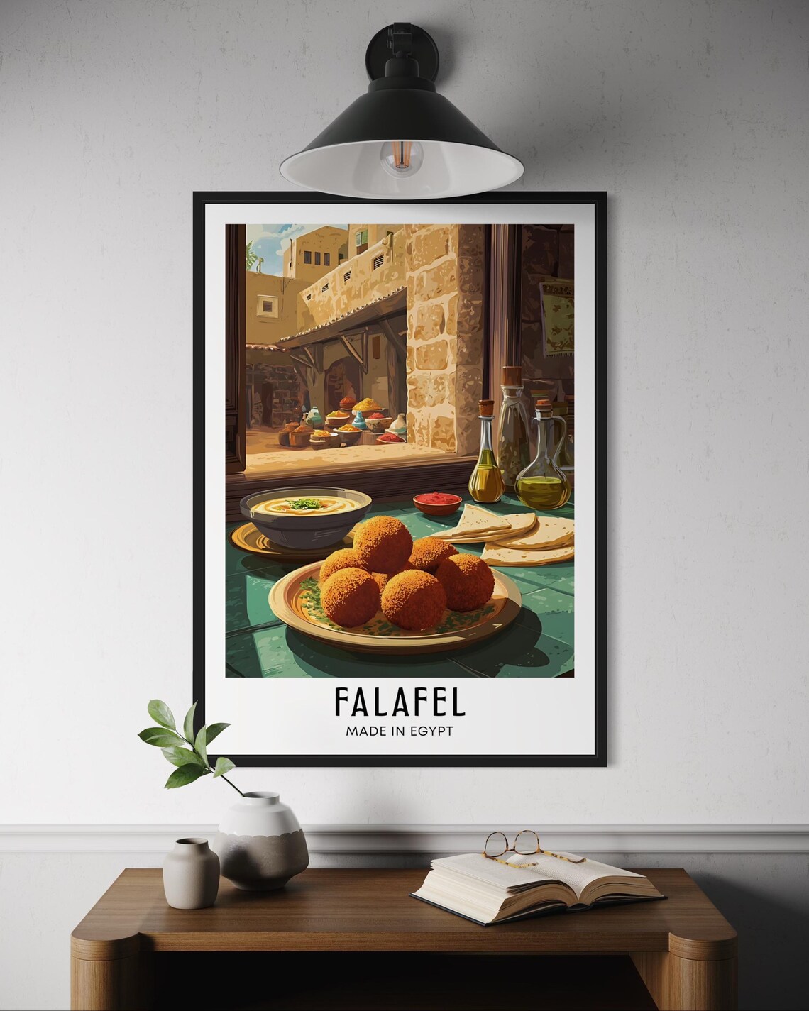 Falafel Poster, Middle Eastern Kitchen Decor