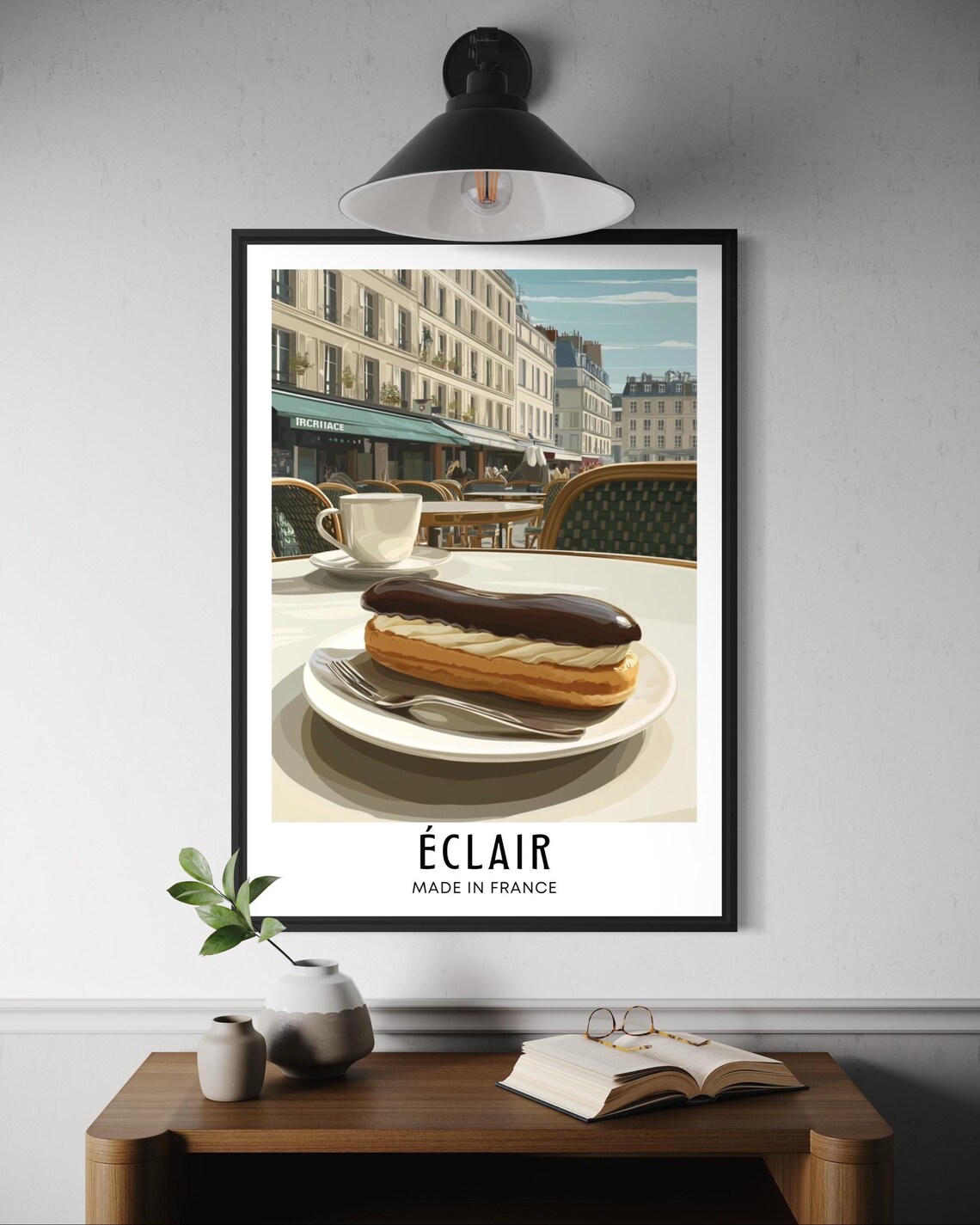 Chocolate Eclair Paris Cafe Table French Food Art Poster Made In France