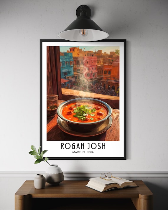 Rogan Josh Curry Poster, Kitchen Wall Art Print