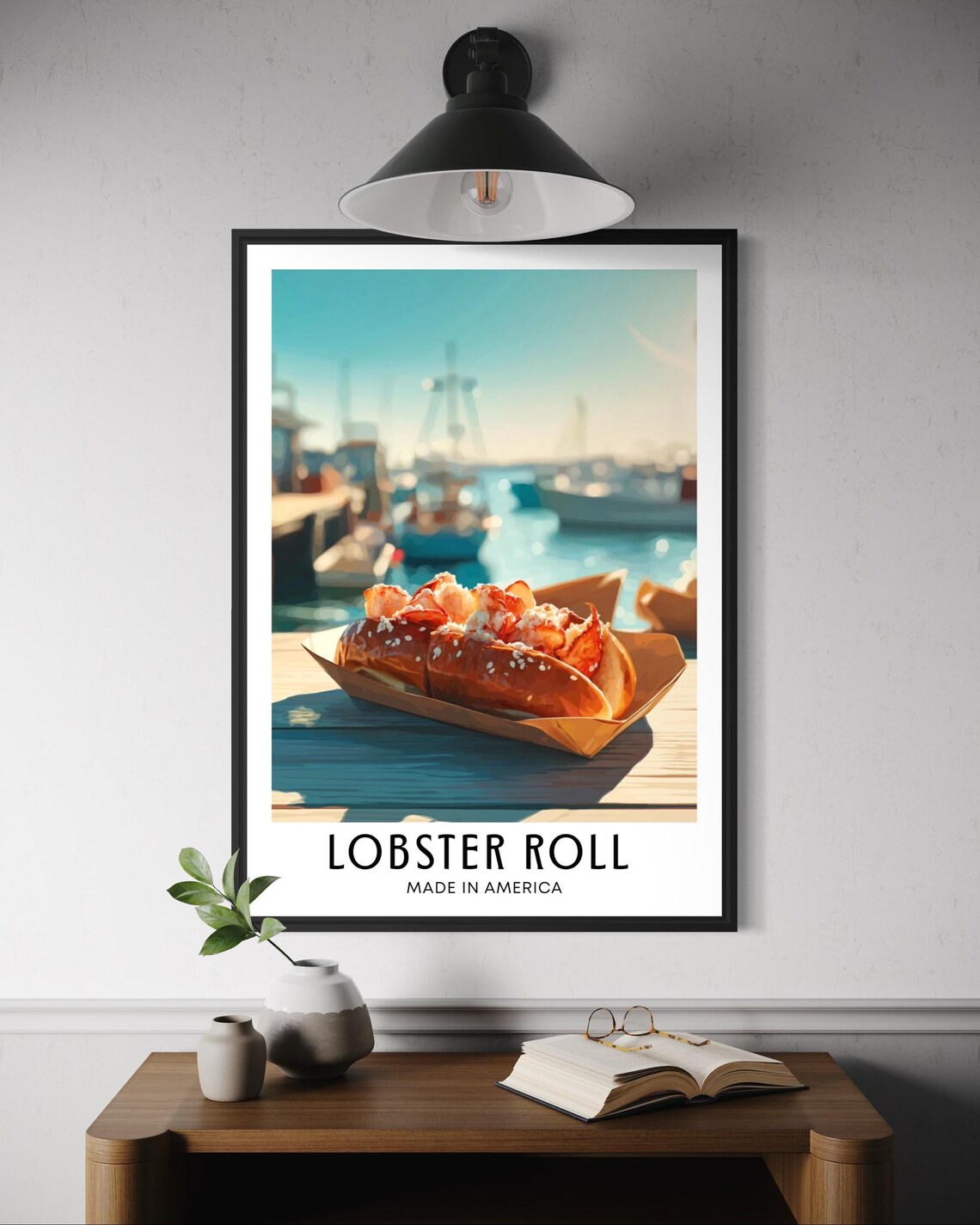 Lobster Roll Food Art Print, Classic New England