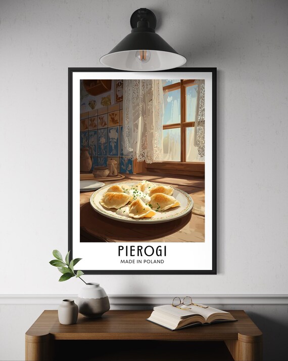 Pierogi Polish Food Poster, Kitchen Wall Art