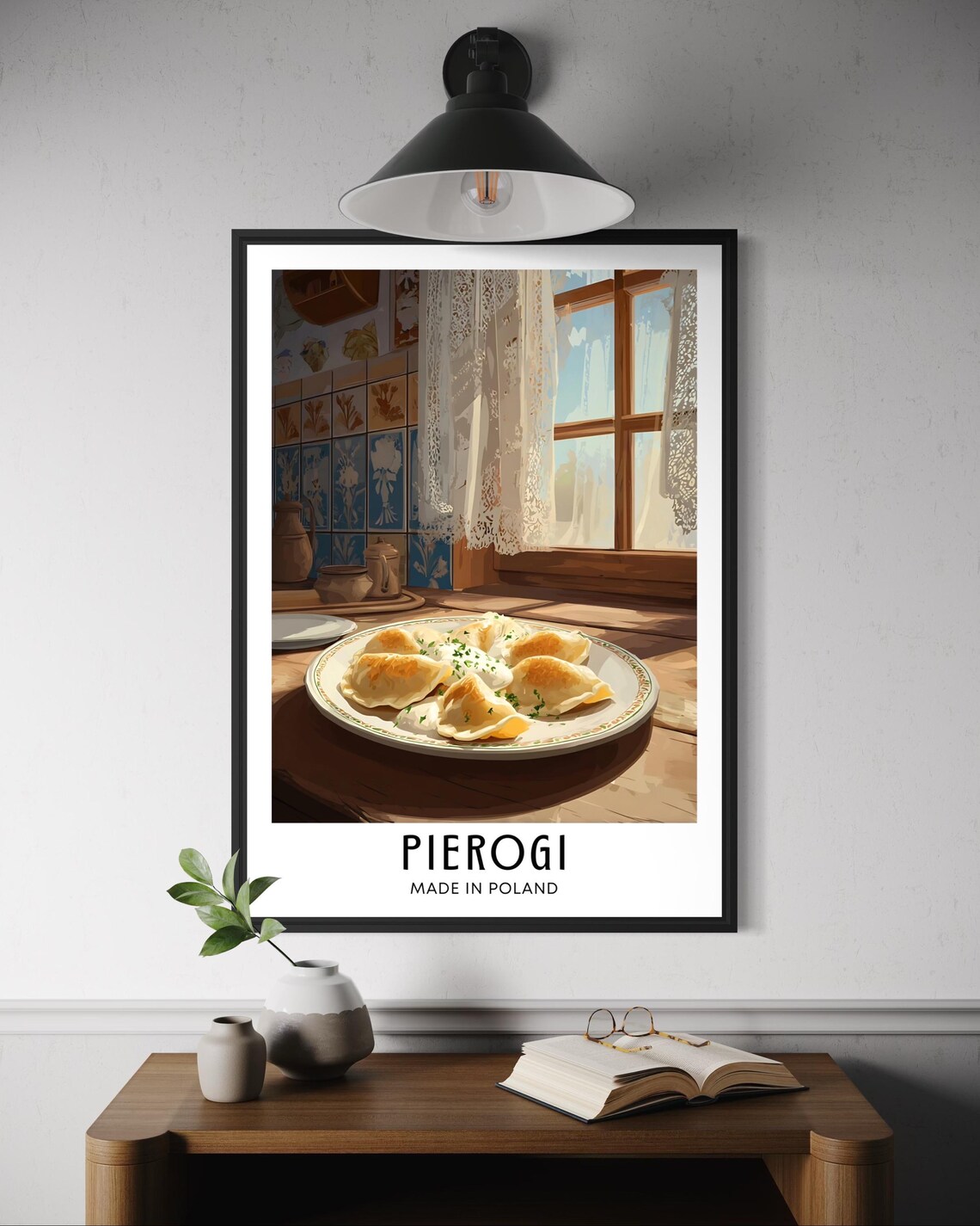 Pierogi Polish Food Poster, Kitchen Wall Art