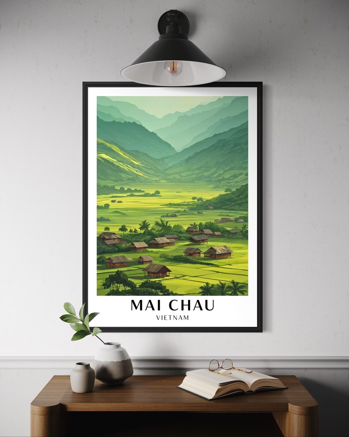 Mai Chau Poster, Vietnam Rice Terraces Valley