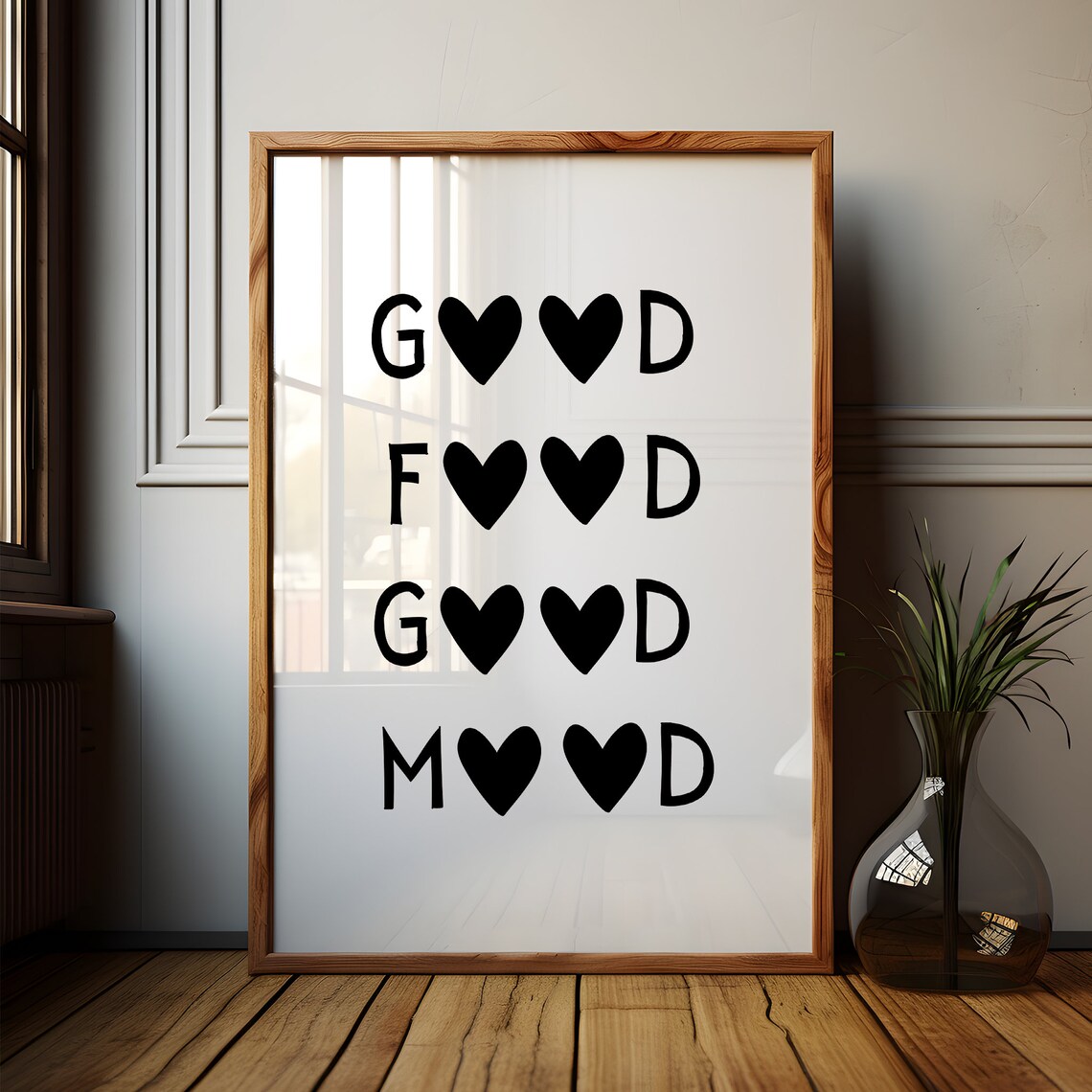 Good Food Good Mood Poster Kitchen Decor Wall Art Kitchen Wall Decor Prints Funny Kitchen Quotes Art Print Kitchen Wall Art - Image 2