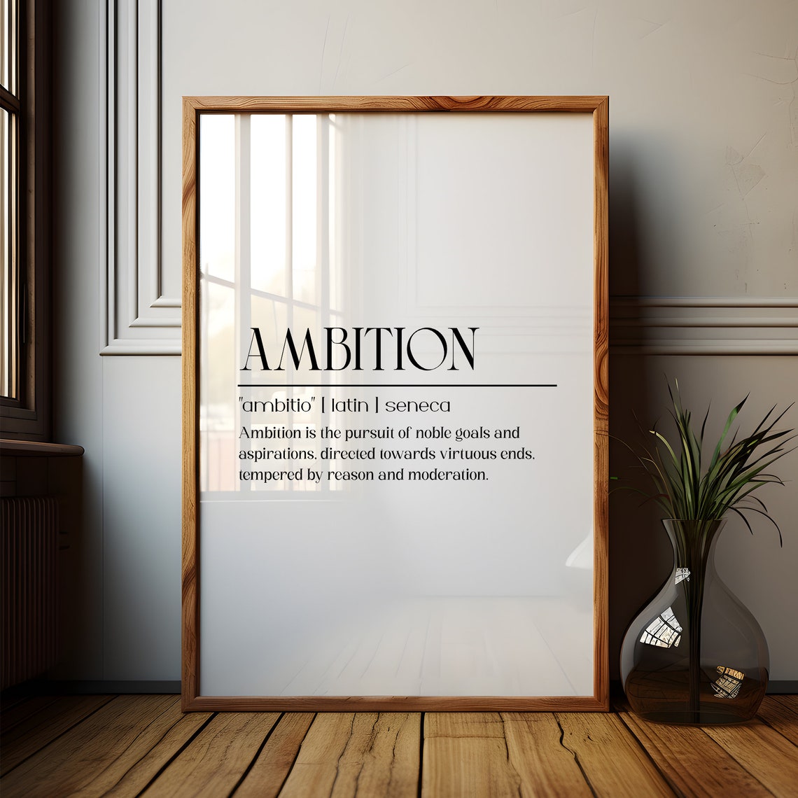Ambition Dictionary Definition Minimalist Poster for Office Wall Decor - Image 4