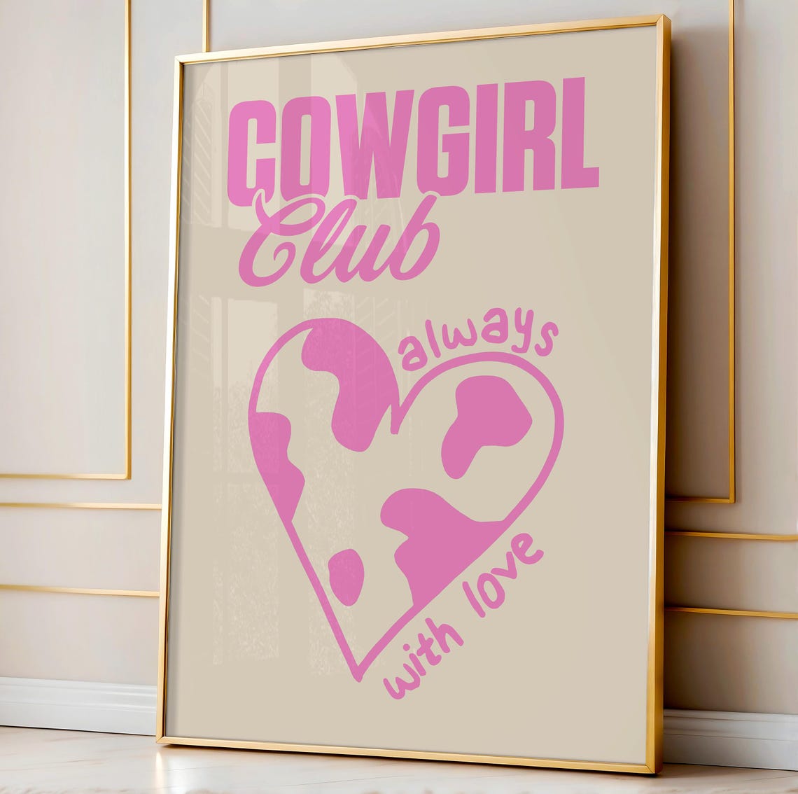 Pink Retro Cowgirl Western Print Cowgirl Pink Western Decor Pink Cowgirl Dorm Room Pink Painting Cowgirl Trendy Pink Wall Art - Image 3