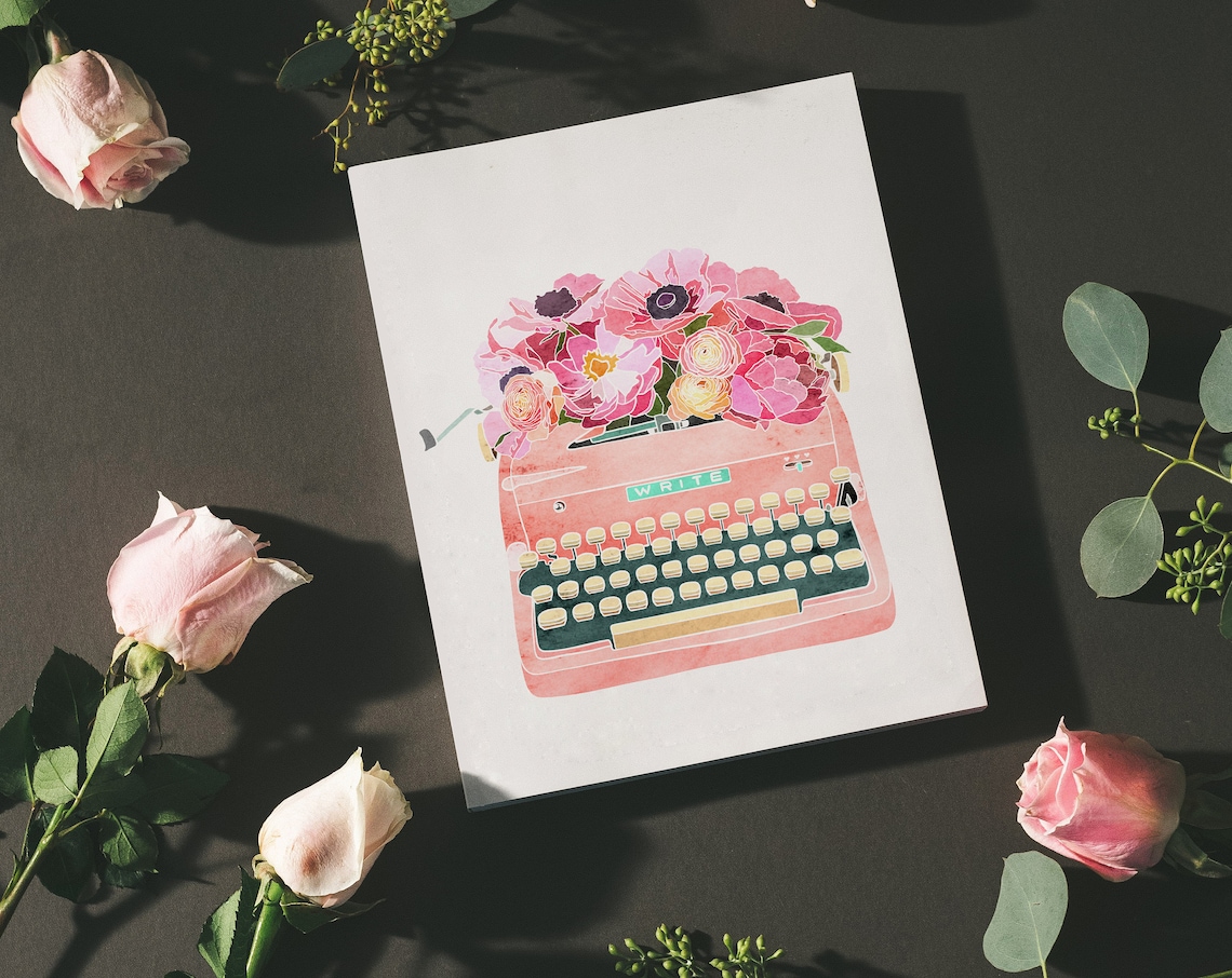 Floral Inspirational Quote Art Print, Watercolor Flowers