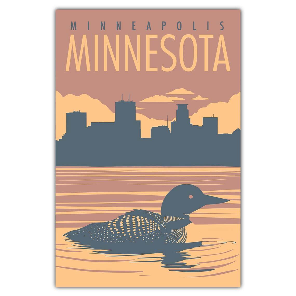 Minneapolis Bde Maka Ska Travel Postcard Art Print