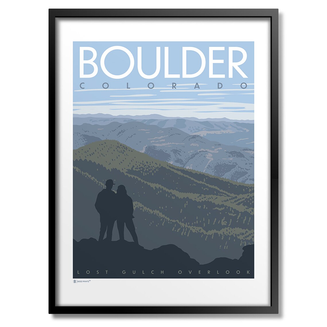Boulder Lost Gulch Travel Poster, Colorado Landscape