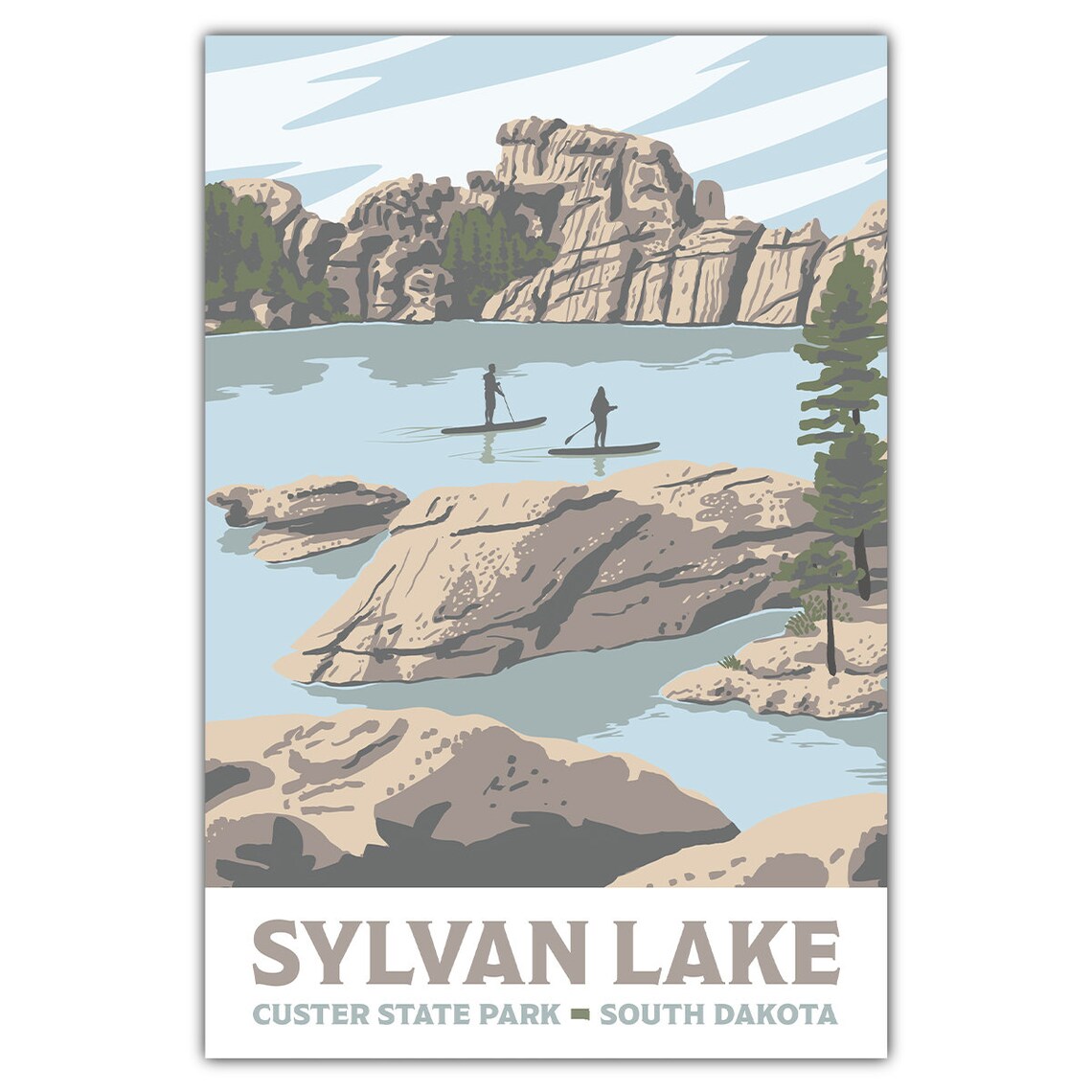 Sylvan Lake Travel Poster, Nature Landscape