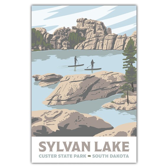 Sylvan Lake Travel Poster, Nature Landscape