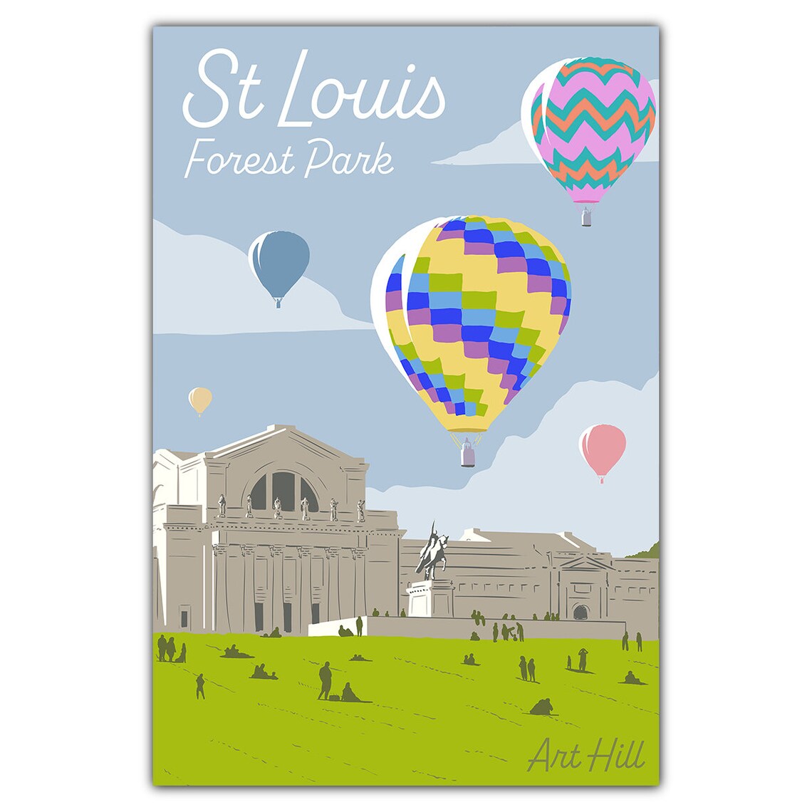 St Louis Forest Park Art Hill Travel Poster