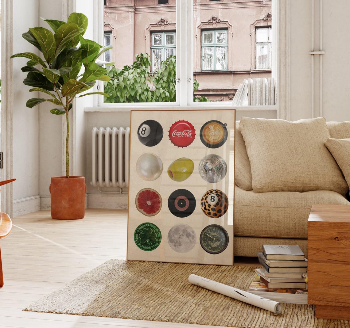 Retro Trendy Circle Icons Collage Dorm Room Decor Aesthetic Poster - Image 4