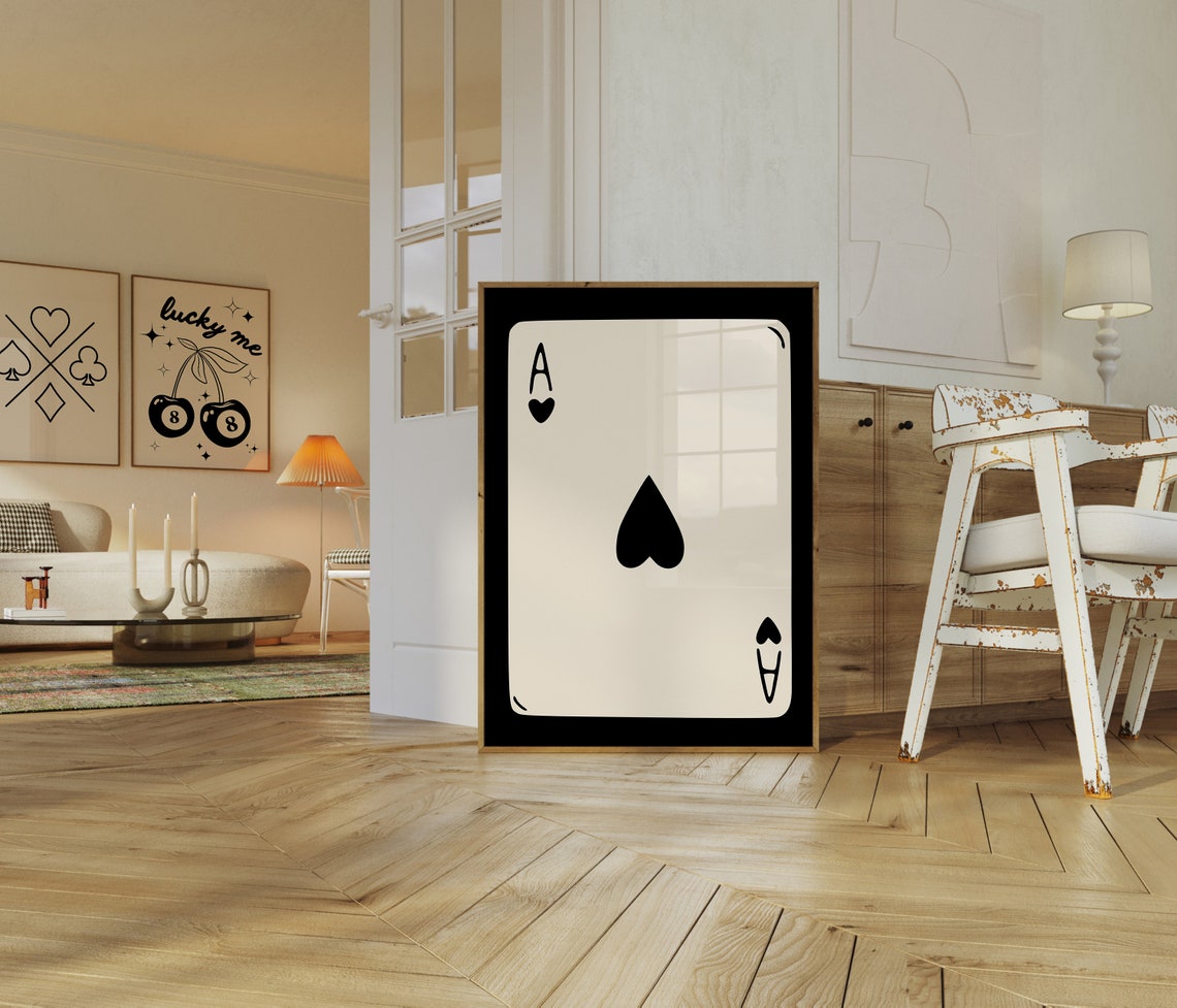 Ace Of Spades Oversized Playing Card Black Minimalist Poster - Image 2
