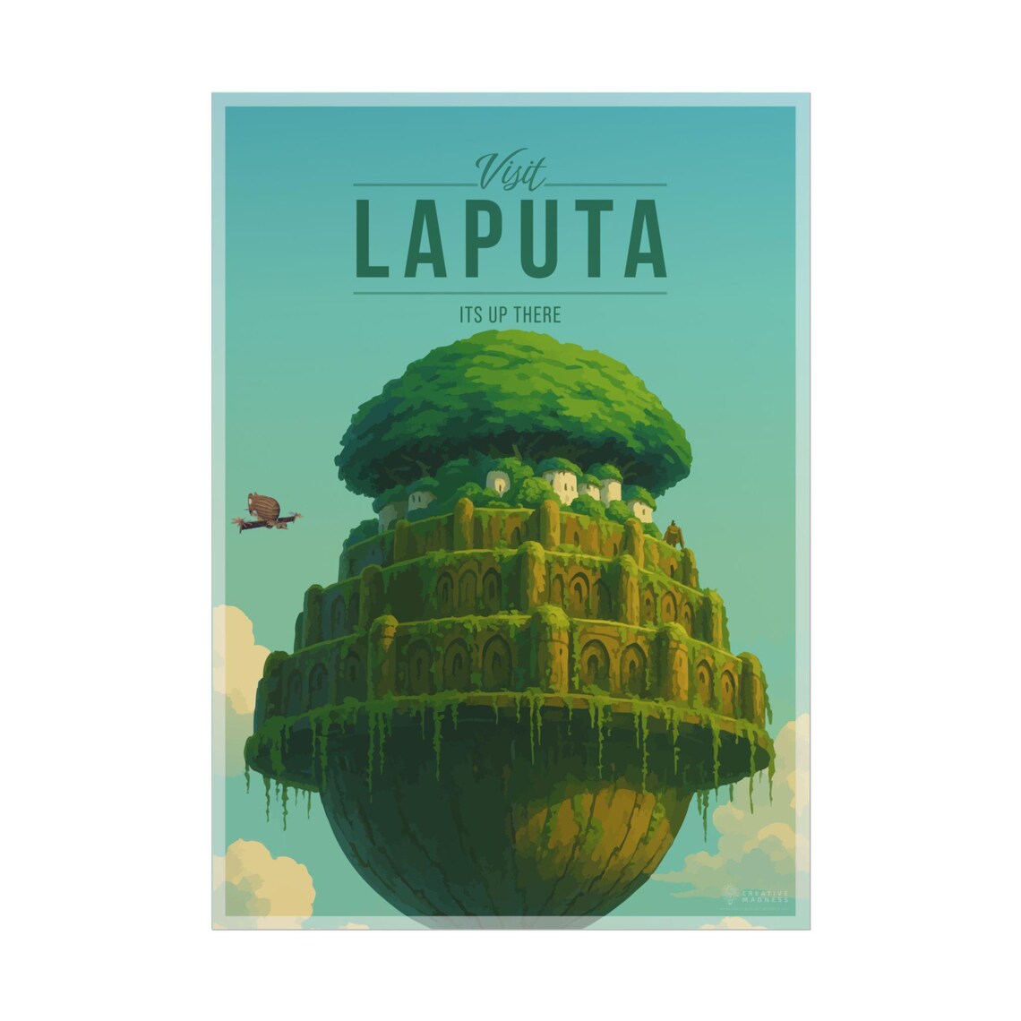 Laputa Travel Poster, Scenic Fantasy Art Print