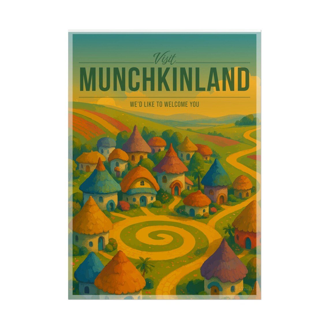 Wizard of Oz Munchkinland Yellow Brick Road Movie Art Poster
