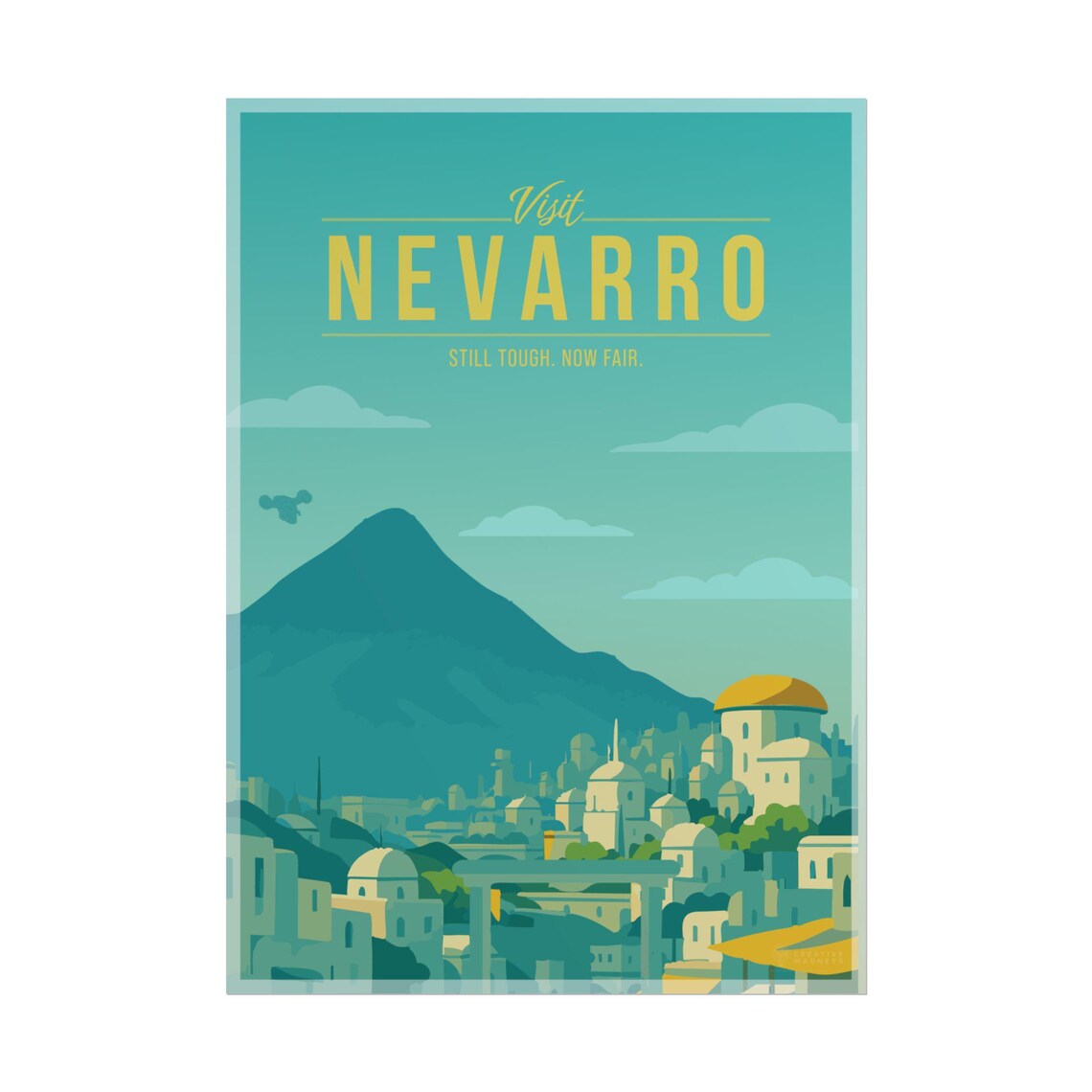 Nevarro Desert Town Vintage Travel Poster Still Tough Now Fair