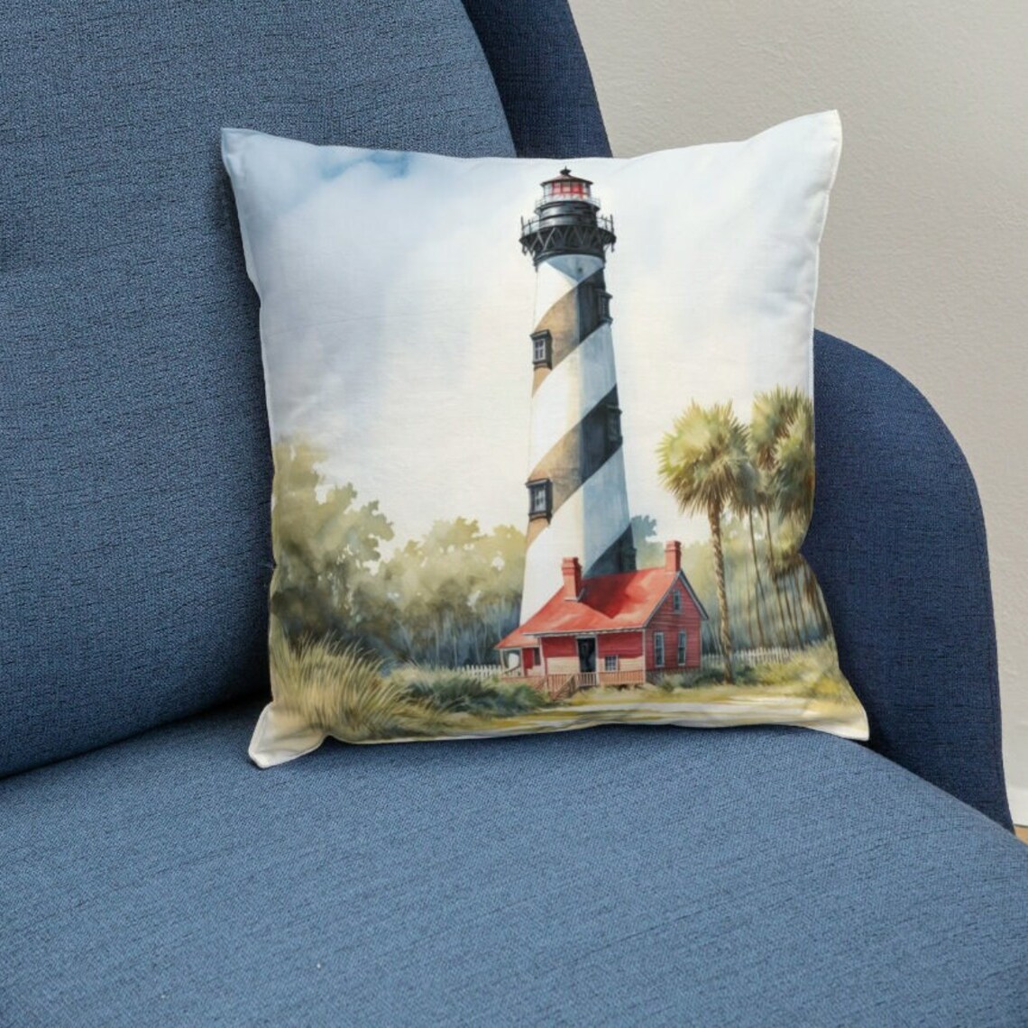 Watercolor Tropical Lighthouse Art Print - Image 3