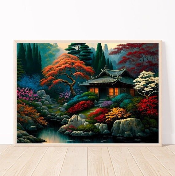 Traditional Japanese House Wall Art Ai Architecture Art Japan Print Japan Art Japanese Decor Art 24x16