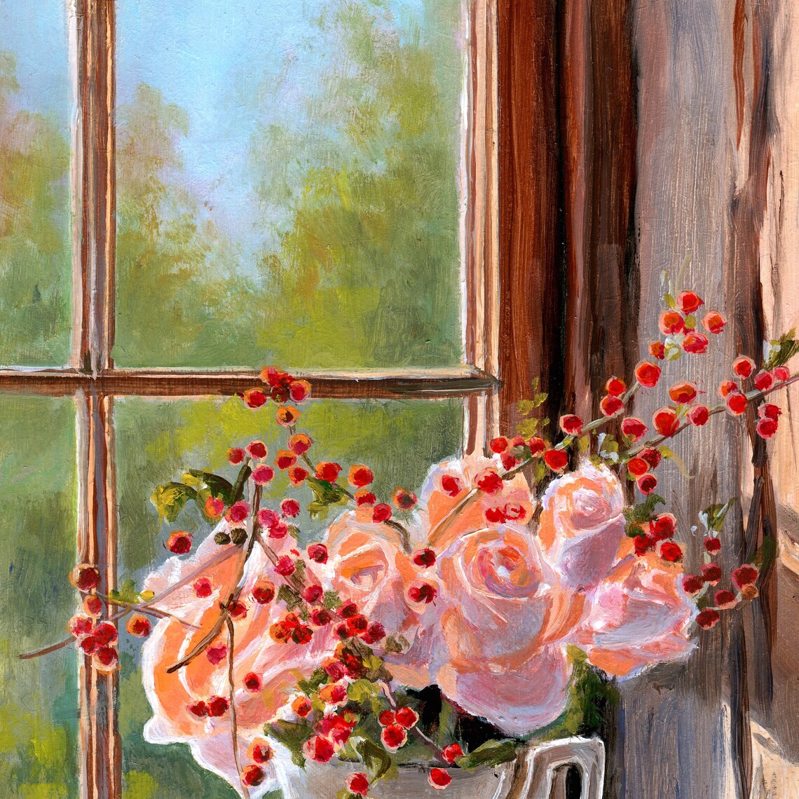 Flowers Still Life Oil Painting Print, Vintage Floral Bouquet - Image 5