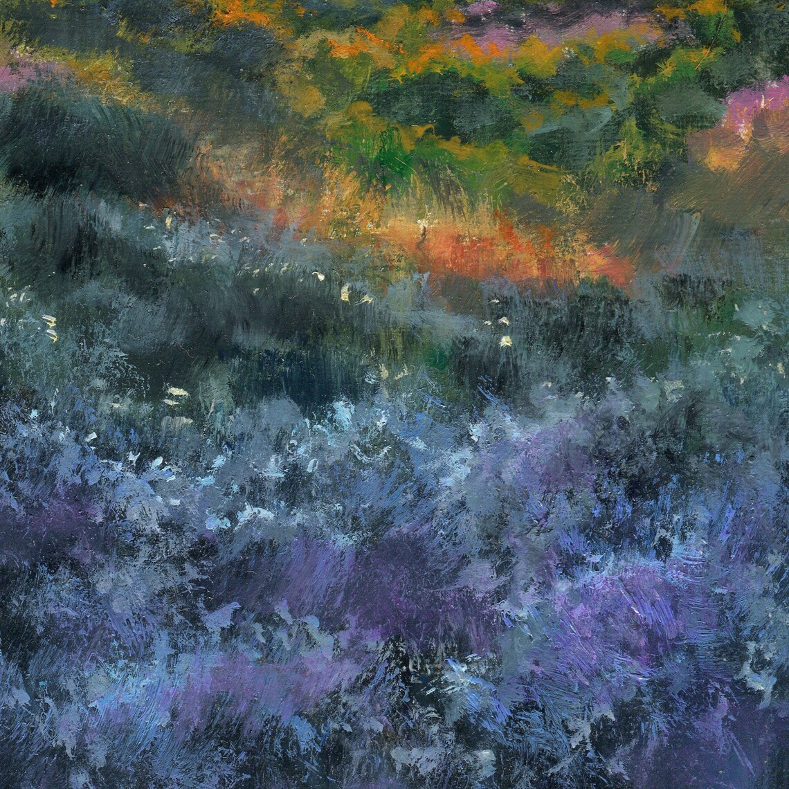 Desert Landscape Oil Painting Art Print, Mountain Sunset - Image 3