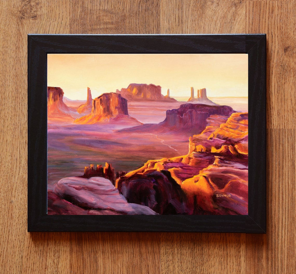 Monument Valley Glowing Sunset Desert Buttes Landscape Poster - Image 5