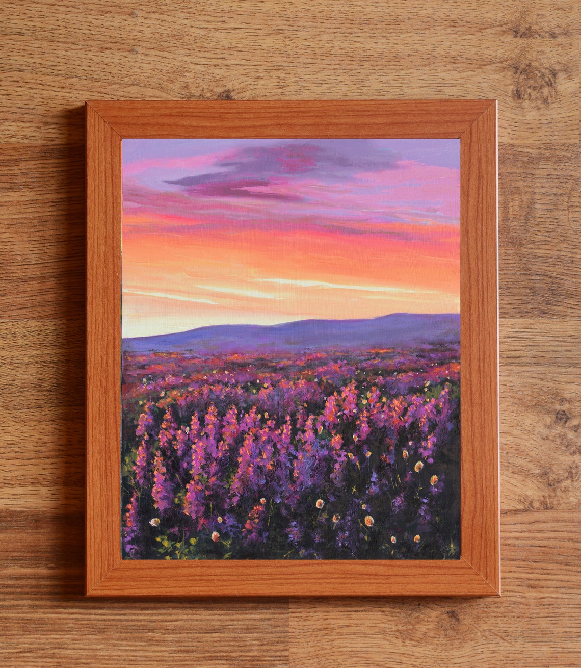 Vast Lavender Field Glowing Under a Purple Sunset Sky Poster - Image 5