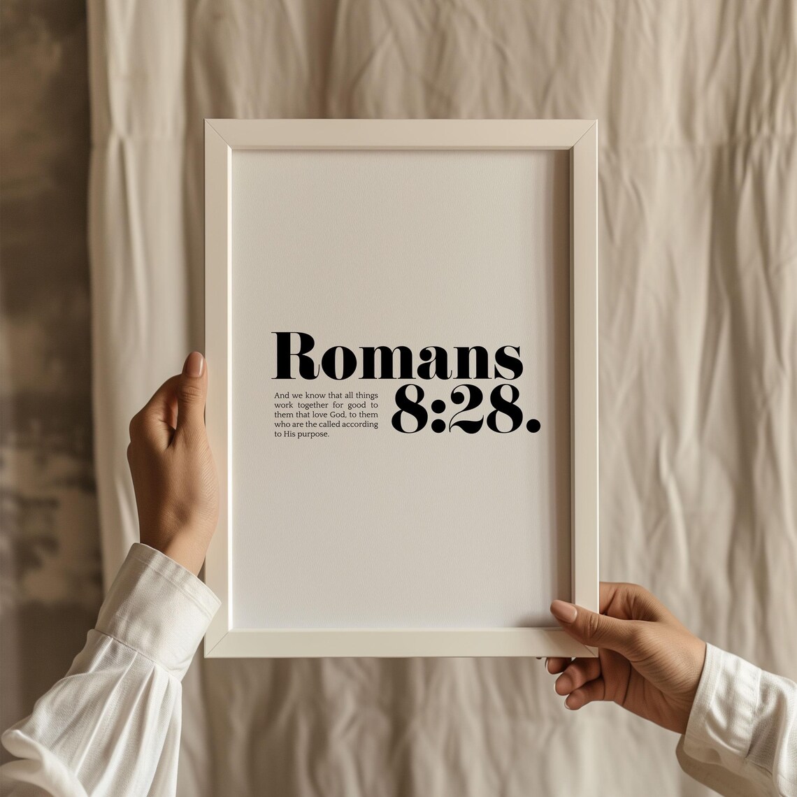 Romans 8 28 All Things Work Together For Good Minimalist Bible Verse Poster - Image 5