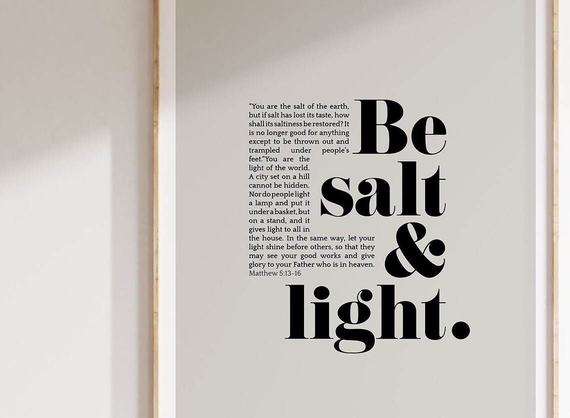 Be Salt and Light, Matthew 5:13-16 Scripture Print - Image 2