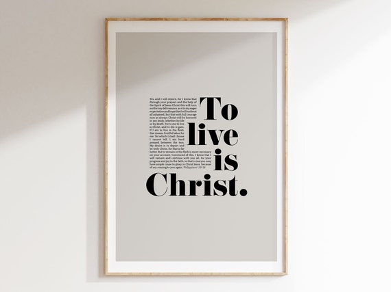 Philippians 1:21 Christian Scripture Art Print