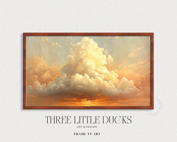 Dramatic Cloudscape Frame Tv Art Evening Clouds For Sunset Sky Wall Decor Moody Landscape 468