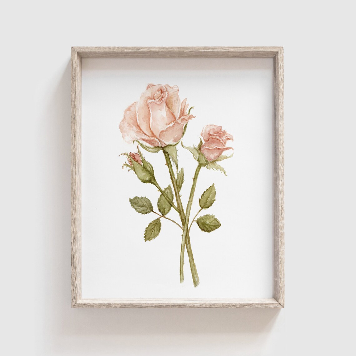 Rose Flower Watercolor Art Print, Floral Home Decor