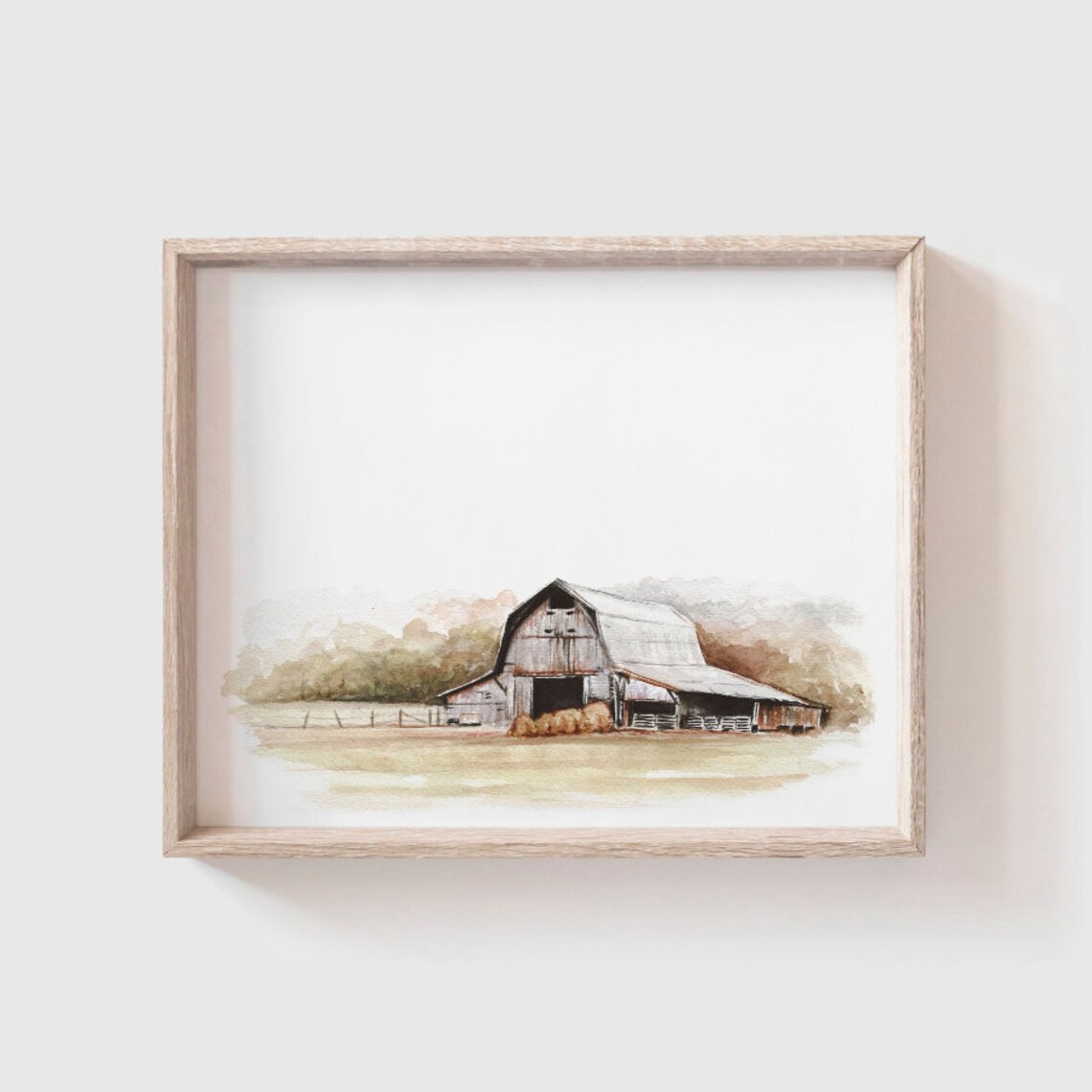 Barn No. 5 Watercolor Print, Modern Farmhouse Decor
