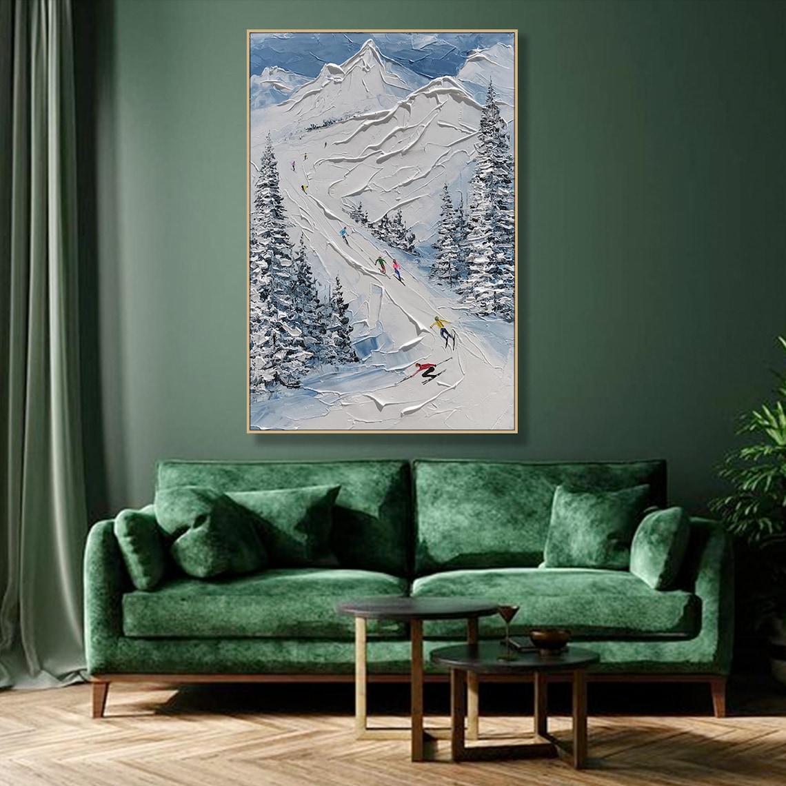 Custom Ski Sport Painting, Personalized Mountain Art Print - Image 3