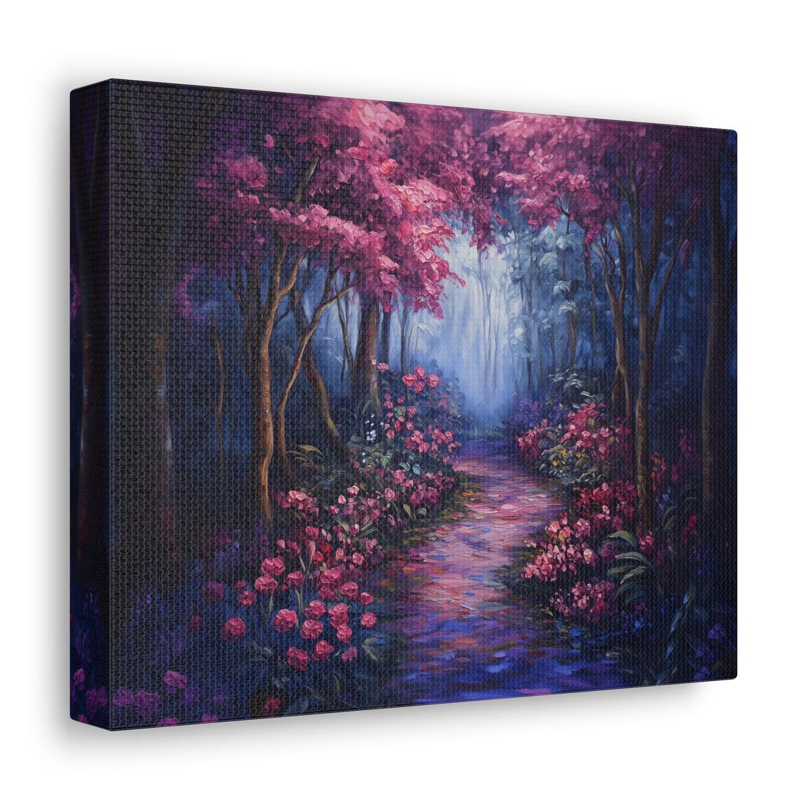 Fuchsia Forest Print Landscape Modern Painting Nature Calm Relaxing Wall Print Airbnb Art Wall Decor - Image 2
