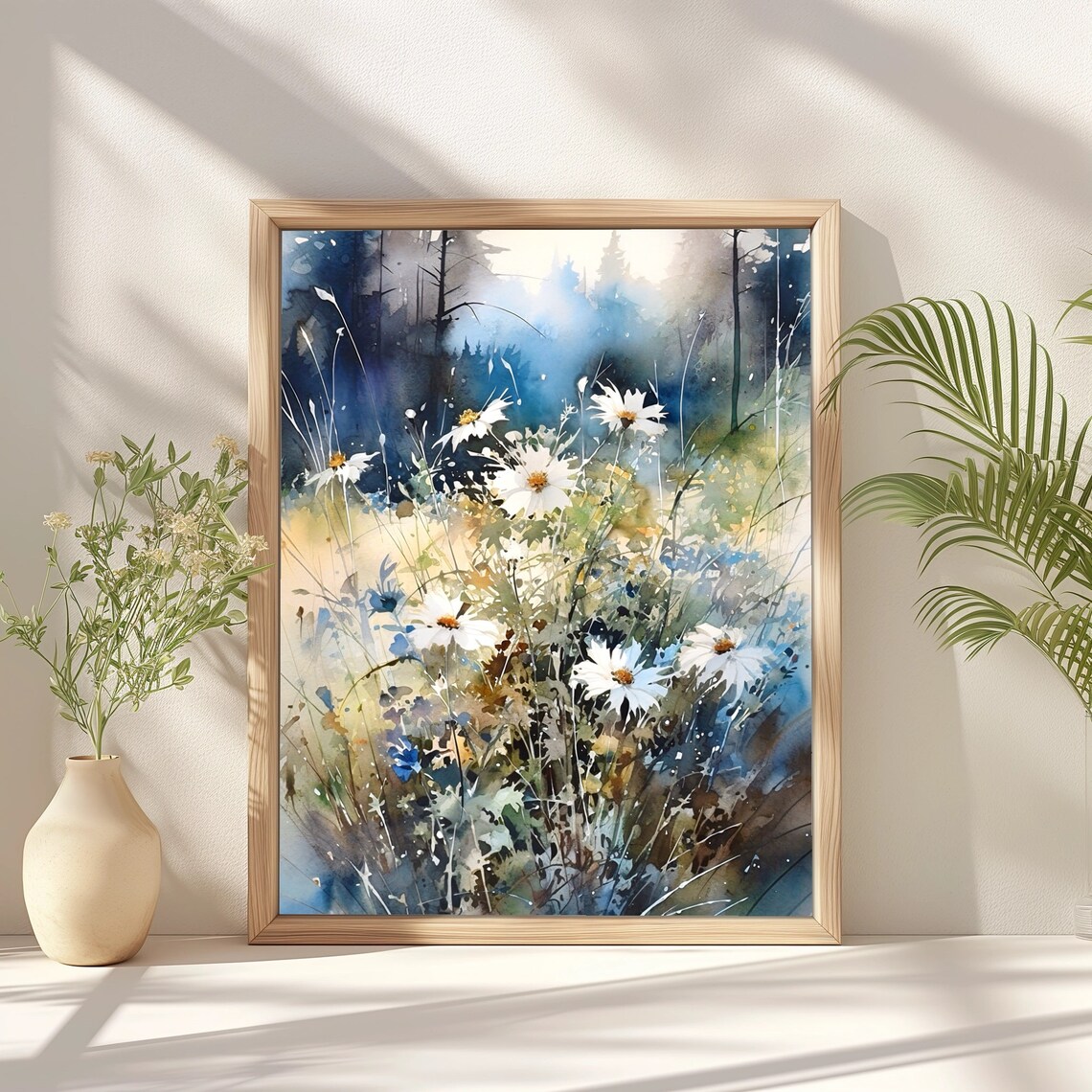 Forest Glade Watercolor Art Print, Wildflowers - Image 2