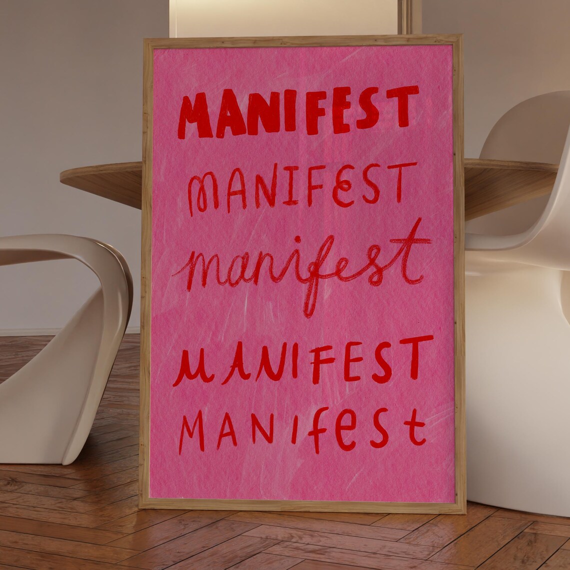 Colorful Manifest Quotes Motivational Art Print