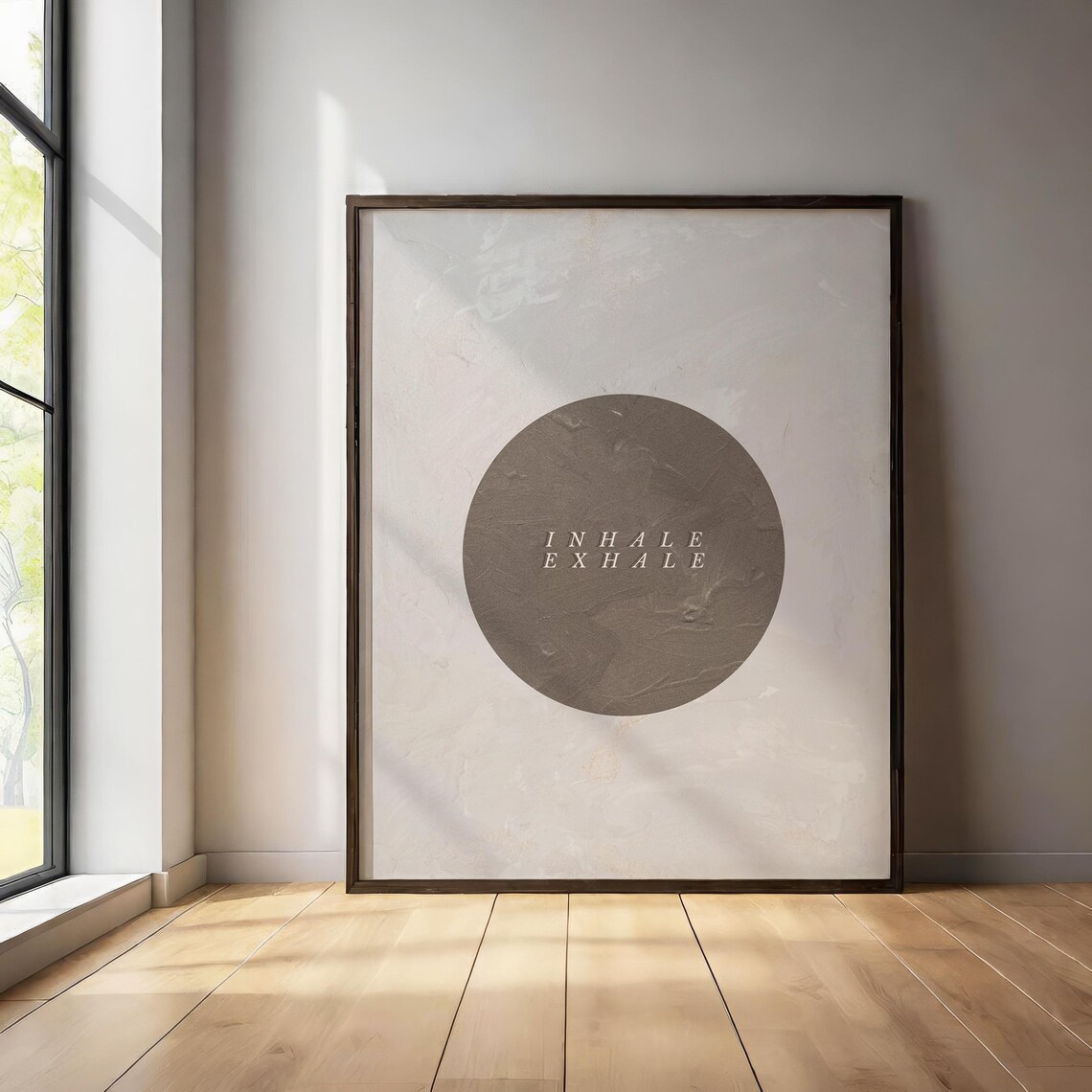 Inhale Exhale Minimalist Mindfulness Poster Neutral Circle Wall Art Print - Image 3