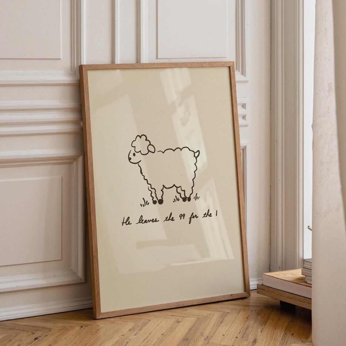 Jesus Leaves The 99, Minimalist Art Print