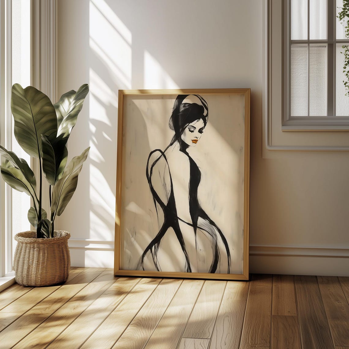 Abstract Woman Art Print, Mid Century Minimalist - Image 3