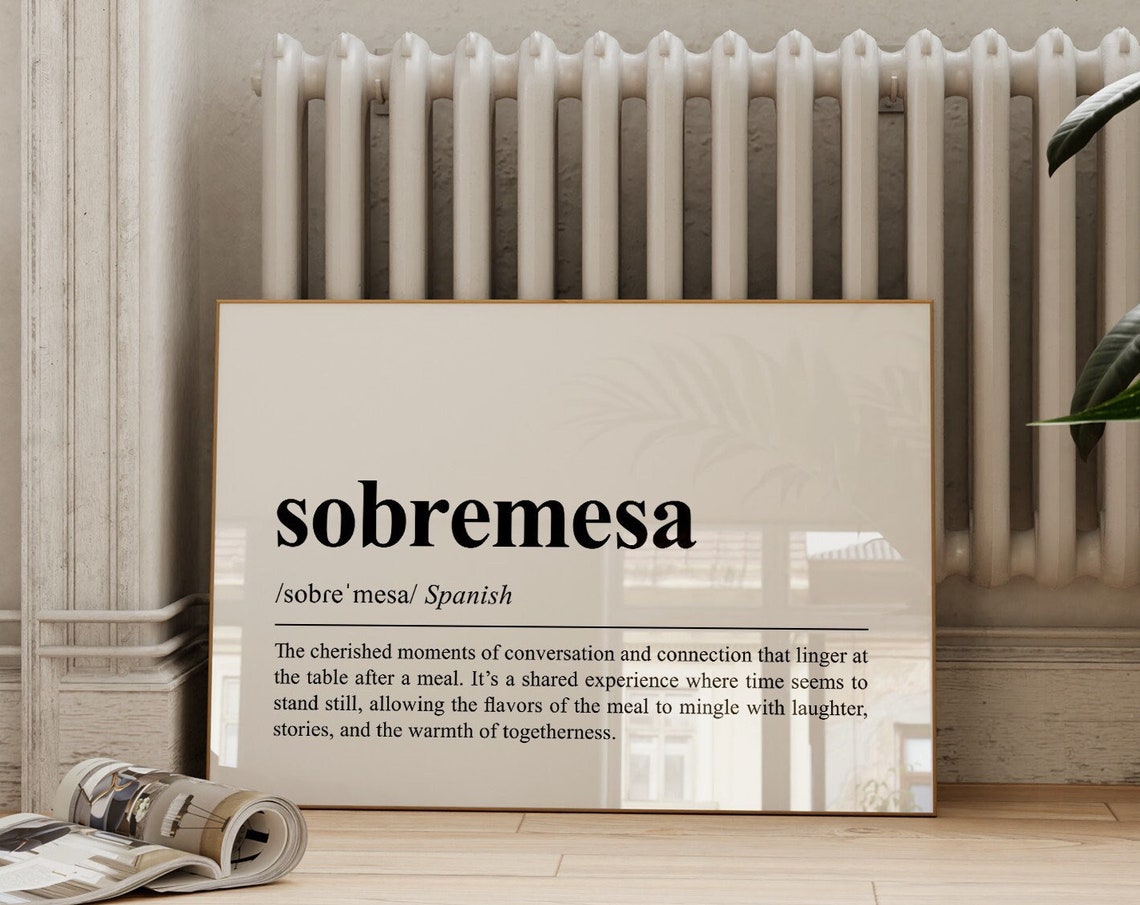 Sobremesa Spanish Definition Table Conversation Quote Art Poster