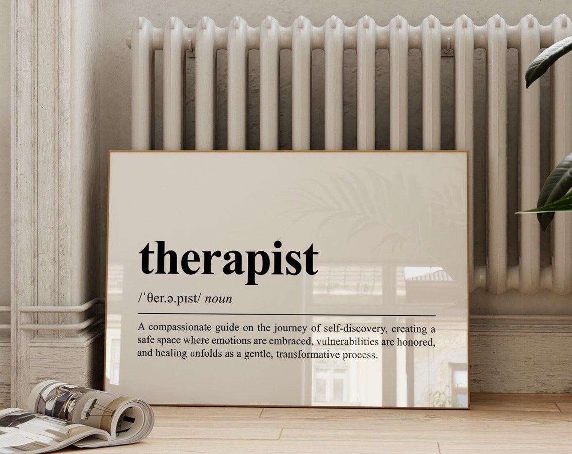 Therapist Definition Compassionate Guide Dictionary Art Poster - Image 3