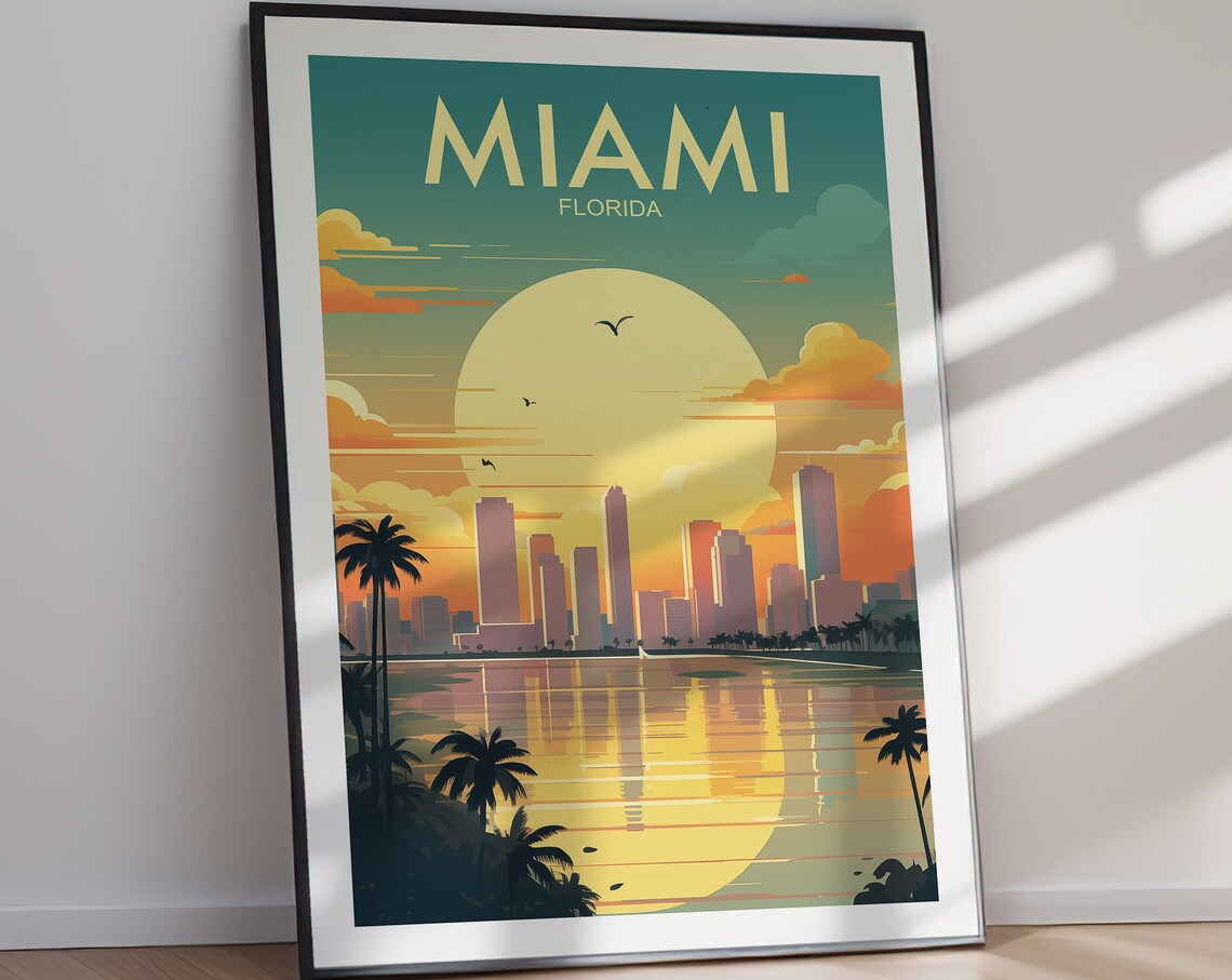 Miami Travel Poster, Florida Travel Poster Print - Image 2