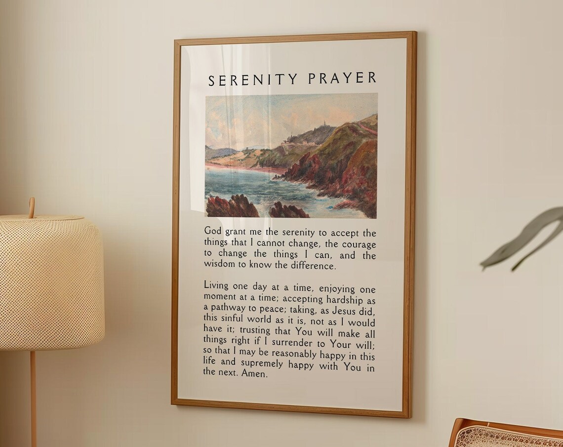 Christian Serenity Prayer Landscape Bible Verse Poster
