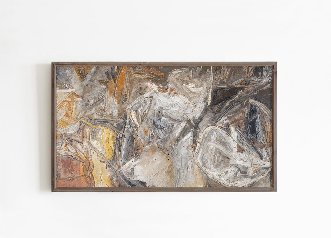 Marble Swirl Abstract Gold Grey Texture Modern Art Wall Home Poster