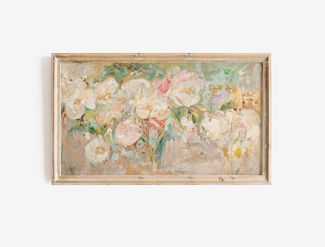 Vintage Spring Abstract Floral Art Print - Image 2