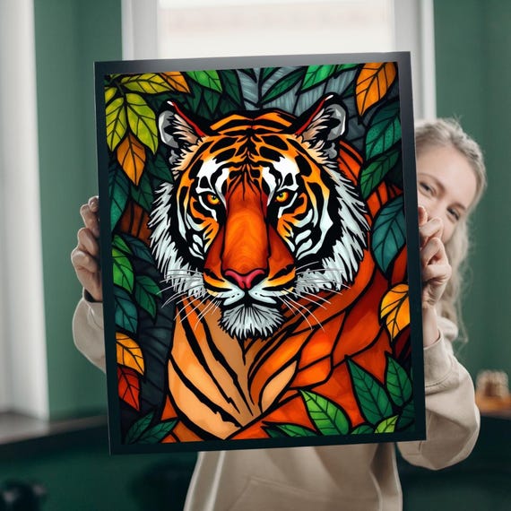Tiger Art Print, Colorful Wildlife