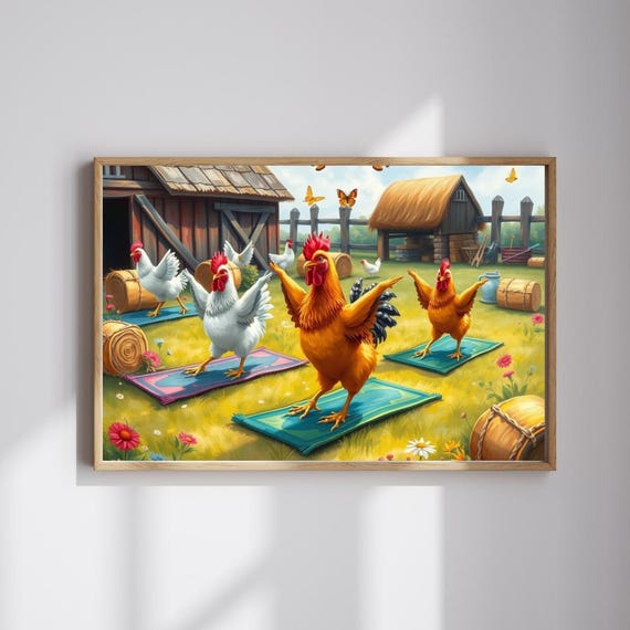 Chicken Yoga Jigsaw Puzzle Farmyard Fun Family Game Night